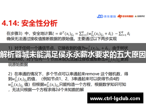 解析蓉城未能满足侯永永薪水要求的五大原因